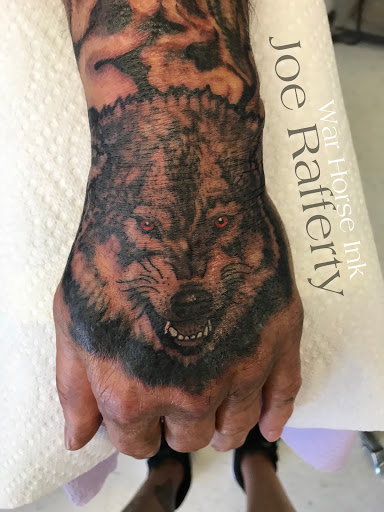 Explore oni mask tattoo ideas, creative tattoo ideas in Kent, available at War Horse Ink