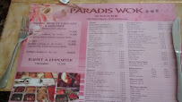 Paradis Wok à Valenciennes menu