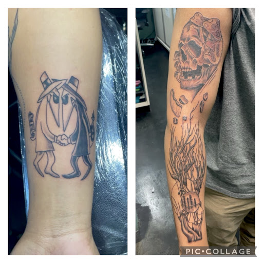 Explore thigh tattoo ideas for women, creative tattoo ideas in Meridian, available at Creative Pain Tattoo Studio