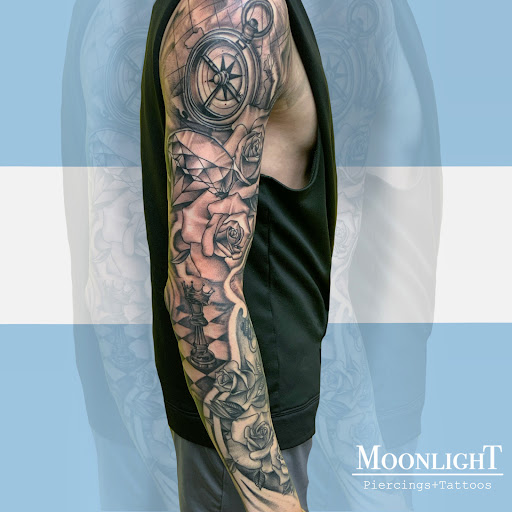 Explore celtic cross tattoo ideas, creative tattoo ideas in Houston, available at Moonlight Piercings & Tattoos Studio
