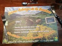 Menu / carte de Ferme Auberge La Bombine à Montselgues