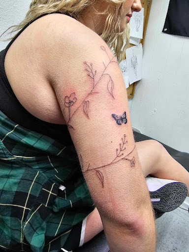 Explore inner thigh tattoo ideas, creative tattoo ideas in Salem, available at Outwest Tattoo and body piercing ,30 years of tattooing,only life time guarantee