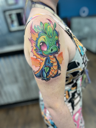 Explore rose sleeve tattoo ideas, creative tattoo ideas in Leesville, available at Integrity Tattoo