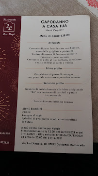 RISTORANTE DUE LUPI à Guidonia Montecelio carte