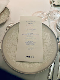 Restaurant gastronomique Apicius à Paris (la carte)