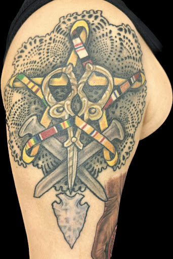 Explore 4 leaf clover tattoo ideas, creative tattoo ideas in Topeka, available at Looking Glass Tattoo & Gallery