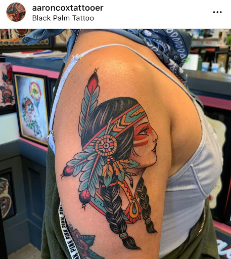 Explore may birth flower tattoo ideas, creative tattoo ideas in Orange, available at Black Palm Tattoo