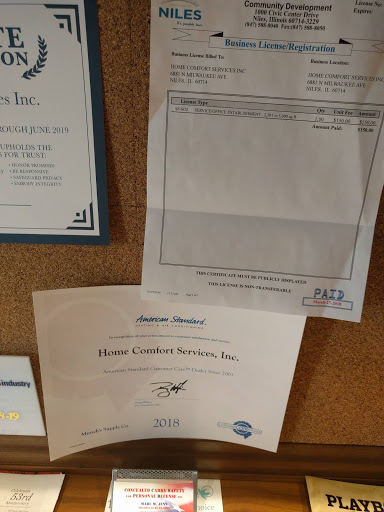 HVAC Contractor «Home Comfort Services, Inc.», reviews and photos, 6881 N Milwaukee Ave, Niles, IL 60714, USA