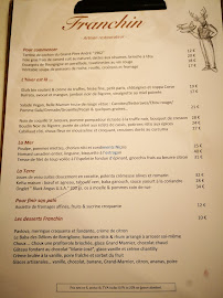 Restaurant Franchin à Nice (le menu)