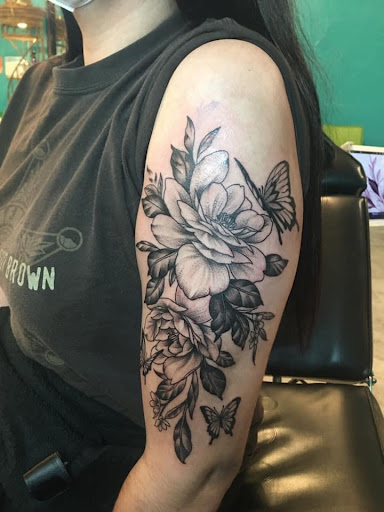 Explore till death do us part tattoo ideas, creative tattoo ideas in Washington, available at Rockstar Tattoo and Piercing Studio LLC
