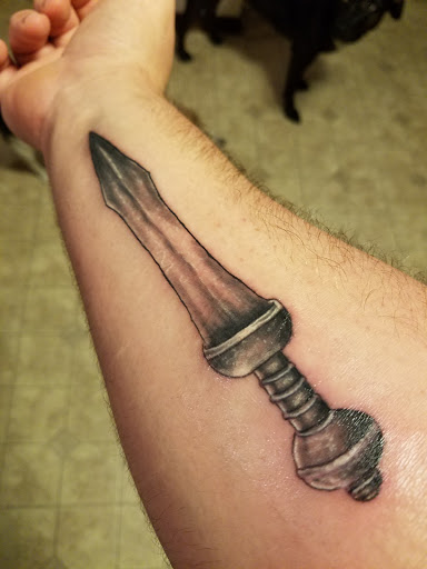 Explore men shoulder tattoo ideas, creative tattoo ideas in Saint Charles, available at Sink or Swim Tattoo