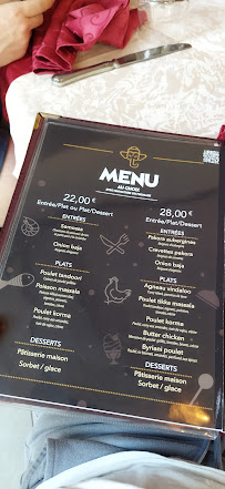 Menu / carte de Restaurant Ganesh. à Saint-Maur-des-Fossés