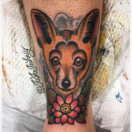 Explore atom tattoo ideas, creative tattoo ideas in Houghton, available at Bramble & Stag Tattoo Parlour