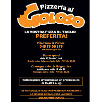 Menu / carte de Pizzeria Al Taglio Al Goloso Sas Di Gambinotti à Villafranca di Verona