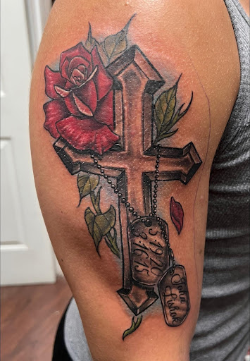 Explore skull tattoo ideas for women, creative tattoo ideas in Peckville, available at Silver Fox Tattoos