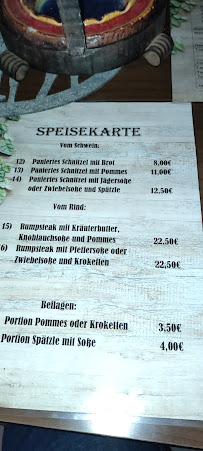 Menu / carte de Zum Bierkrug Gaststätte à Philippsburg