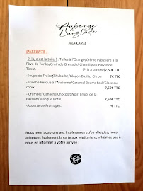 Auberge de Langlade/Maison Foodamour à Brenoux menu