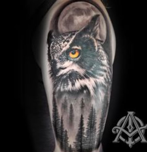 Explore half sleeve tattoo cover up ideas, creative tattoo ideas in Prescott, available at BlackGold Tattoo