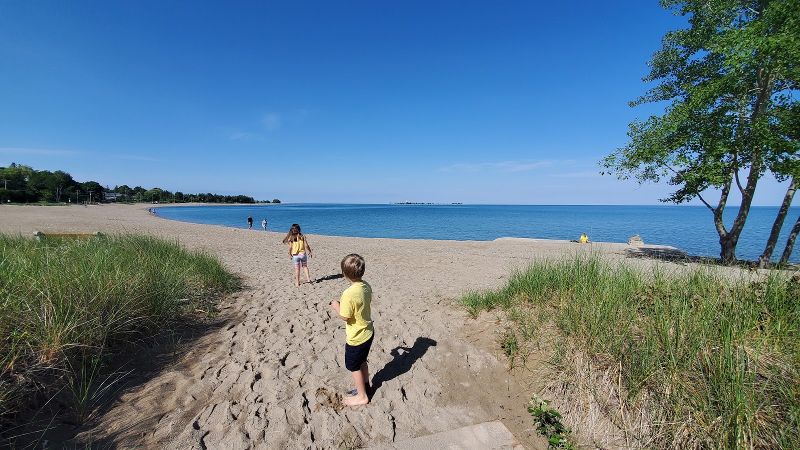 Foto di Southampton Beach con una superficie del sabbia beige