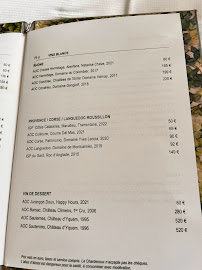 Le Chardenoux Cyril Lignac à Paris menu