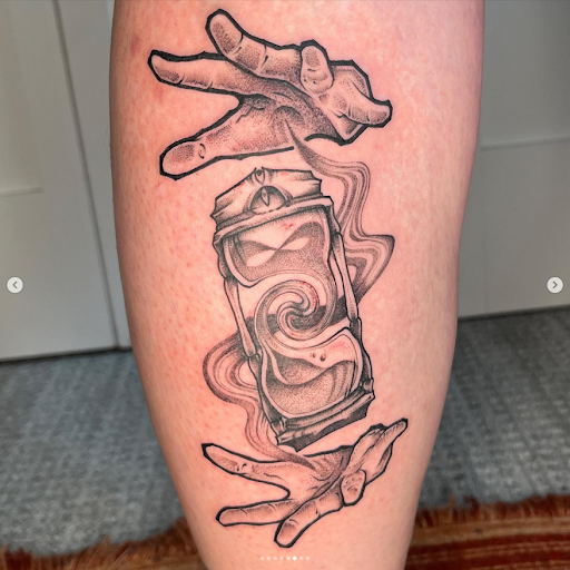 Explore religious elbow tattoo ideas, creative tattoo ideas in Belgrade, available at The Loyal Sparrow Tattoo and Piercing