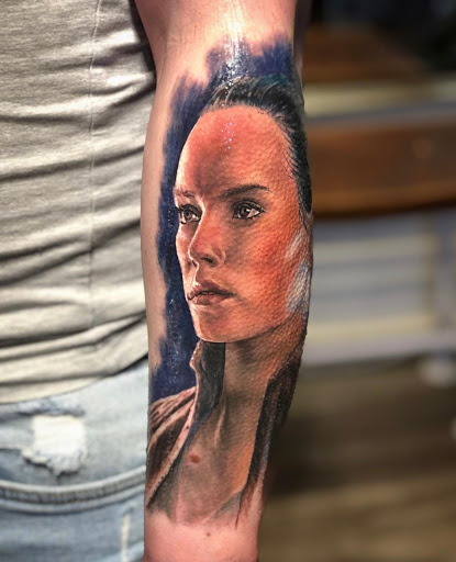 Explore sleeve cover up tattoo ideas, creative tattoo ideas in Dayton, available at Aisle 9 Tattoo