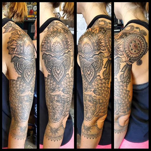 Find face tattoo idea for your next unique tattoo in Yucca Valley at Strata Tattoo Lab LLC