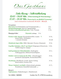 Das Gasthaus am Reichswald à Kranenburg menu