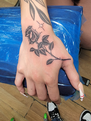 Explore leg sleeve tattoo ideas for women, creative tattoo ideas in Linden, available at Physical Graffiti