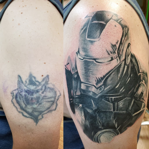 Explore doom tattoo ideas, creative tattoo ideas in Wheeling, available at SPFX Tattoo