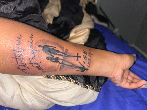 Explore ski tattoo ideas, creative tattoo ideas in Philadelphia, available at 9414 Ink