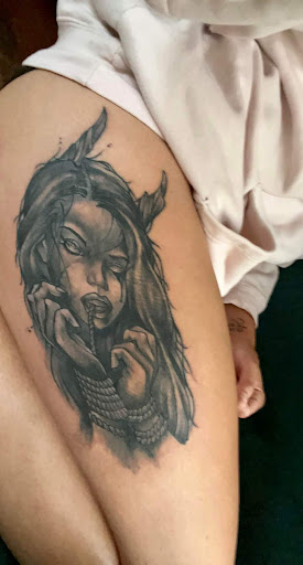 Explore mens calf tattoo ideas, creative tattoo ideas in Elkhart, available at BFE tattoos