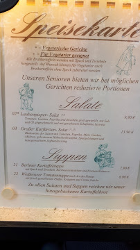Alt-Berliner Wirtshaus à Berlin menu