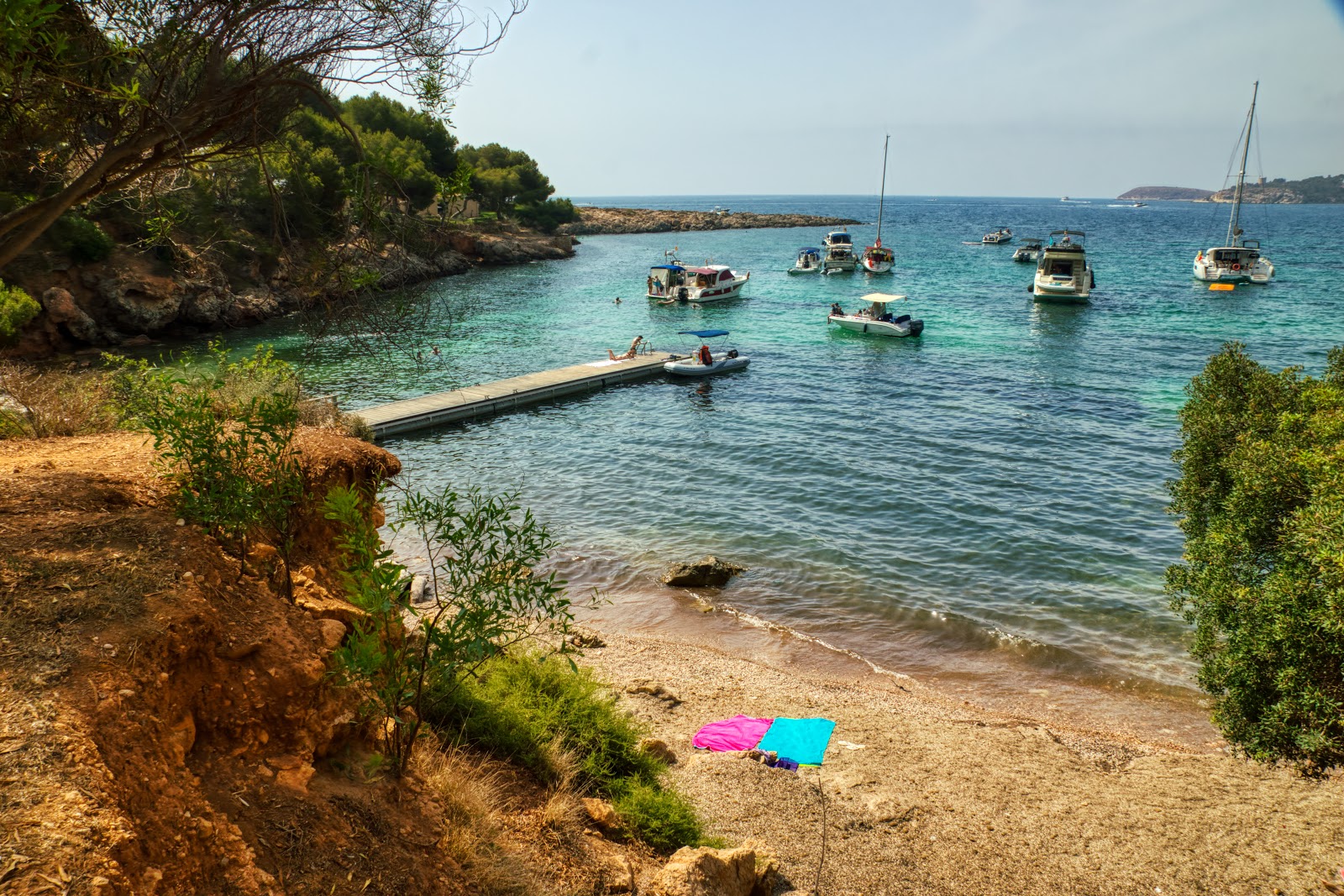 Photo de Platja de Mardavall avec l'eau cristalline de surface