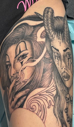 Explore lion and lamb tattoo ideas, creative tattoo ideas in Plattsburgh, available at Ink by Lace LLC