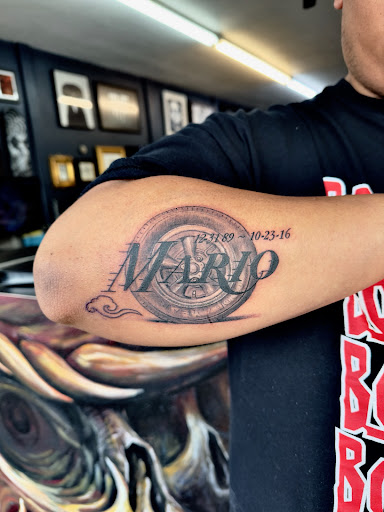 Explore tattoo ideas for upper arm, creative tattoo ideas in La Habra, available at Trigger Happy Tattoo