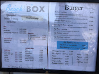 Beach Box à Sylt menu
