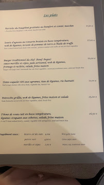 Restaurant français Au Grenier à Huez (le menu)