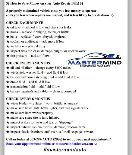 Auto Repair Shop «Mastermind Enterprises», reviews and photos, 2091 E 74th Ave, Denver, CO 80229, USA