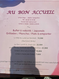 Menu / carte de Au Bon Accueil à Carquefou