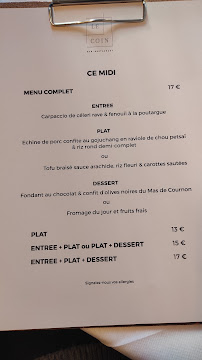 Menu / carte de Le Coin Restaurant-Bar à Nîmes