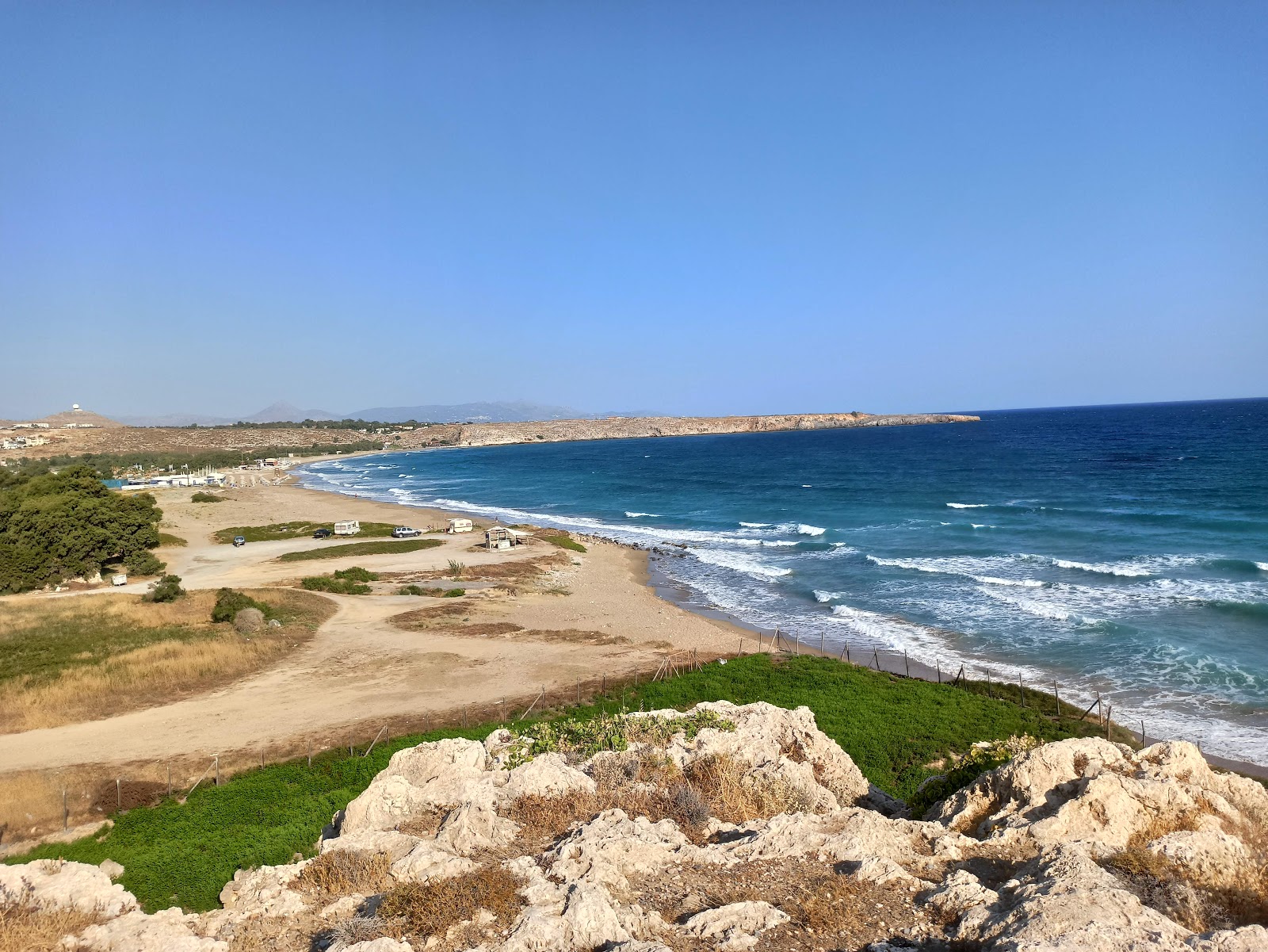 Photo of Amnissos beach with partly clean level of cleanliness