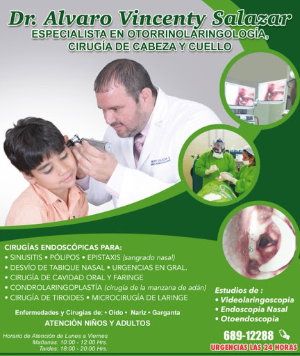 Dr. Álvaro Vincenty Salazar - Medico Otorrinolaringólogo, Cirujano de Cabeza y Cuello