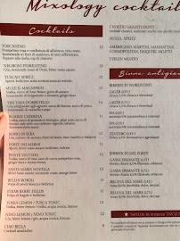 Menu du ToscaNino in Rinascente Firenze à Florence