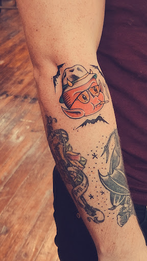 Explore eren yeager tattoo ideas, creative tattoo ideas in Hannibal, available at Two Fathoms Tattoo
