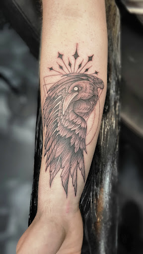 Explore gangster sleeve tattoo ideas, creative tattoo ideas in Patchogue, available at East End Tattoo of Patchogue