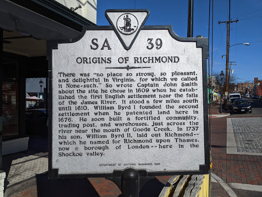 Origins of Richmond Historical Marker