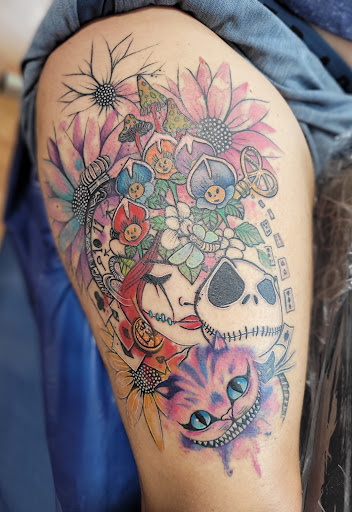 Explore semicolon tattoo ideas for guys, creative tattoo ideas in Benton, available at Spectrum Tattoo