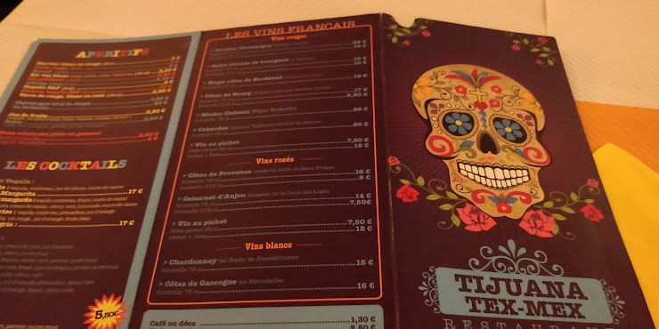 menu du restaurants Le Tijuana Tex-Mex à Saint-Brieuc