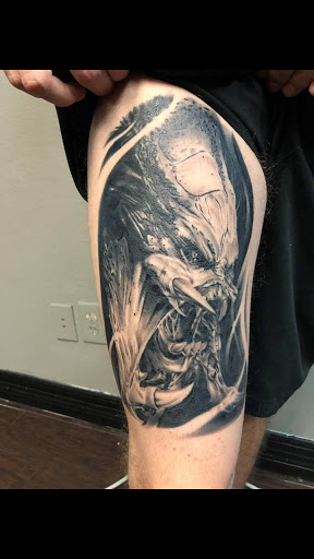 Explore fishing tattoos ideas, creative tattoo ideas in Rowlett, available at Fresh Image Tattoo Studios